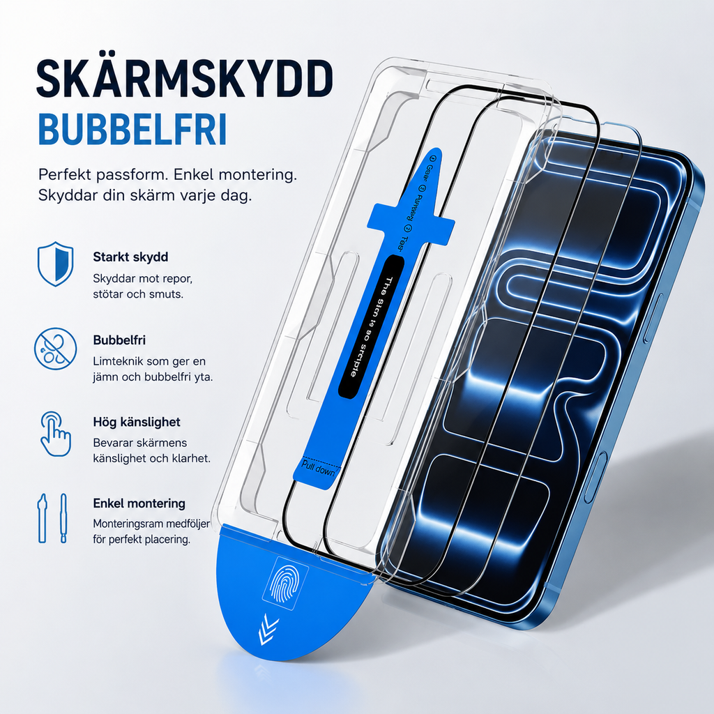 Iphone 14 pro max-linsskydd & skärmskydd i härdat glas